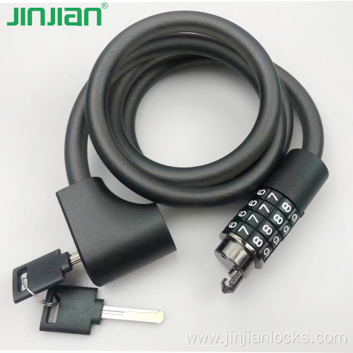 Combination with keys bicycle lock cable lock